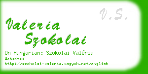 valeria szokolai business card